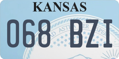 KS license plate 068BZI