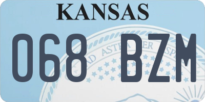 KS license plate 068BZM