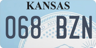 KS license plate 068BZN