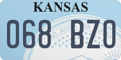 KS license plate 068BZO