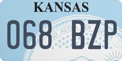 KS license plate 068BZP