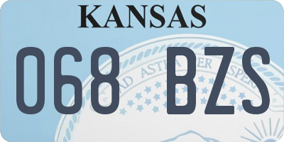 KS license plate 068BZS