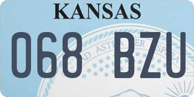 KS license plate 068BZU
