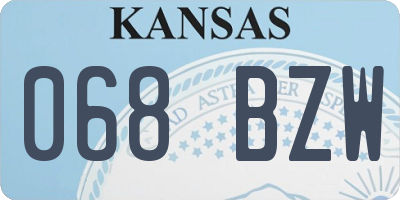 KS license plate 068BZW
