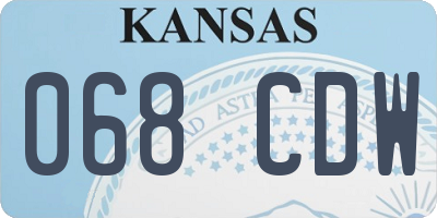 KS license plate 068CDW