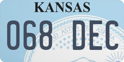 KS license plate 068DEC