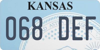KS license plate 068DEF