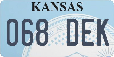 KS license plate 068DEK