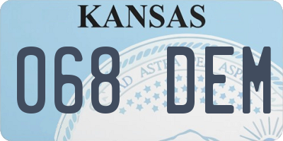 KS license plate 068DEM