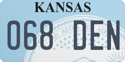 KS license plate 068DEN