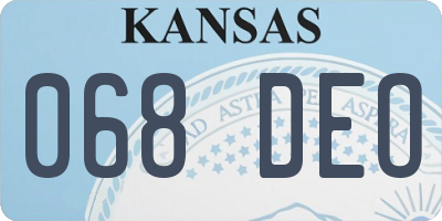 KS license plate 068DEO