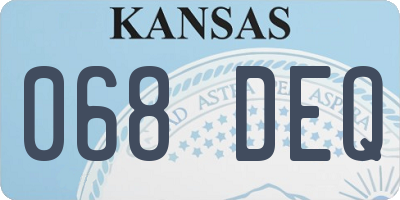 KS license plate 068DEQ