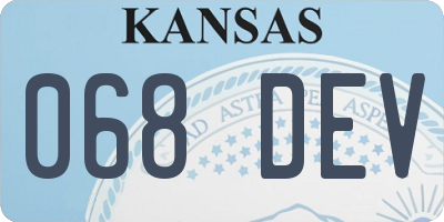 KS license plate 068DEV