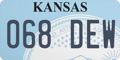 KS license plate 068DEW