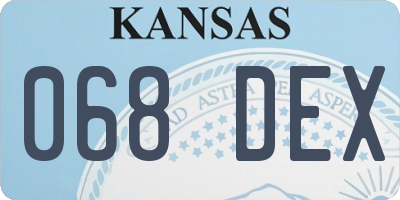 KS license plate 068DEX