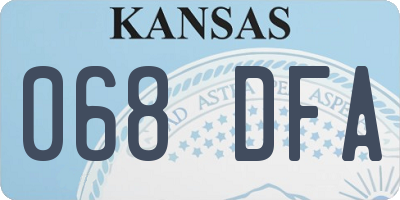 KS license plate 068DFA