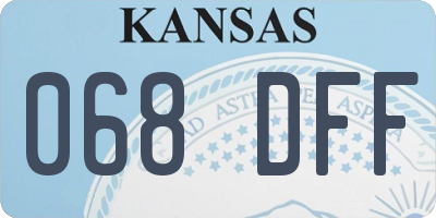 KS license plate 068DFF