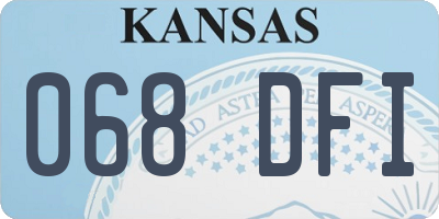 KS license plate 068DFI