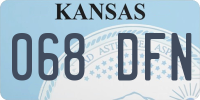KS license plate 068DFN