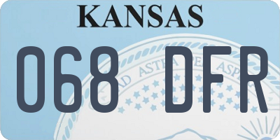 KS license plate 068DFR