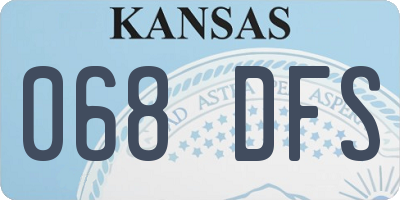 KS license plate 068DFS