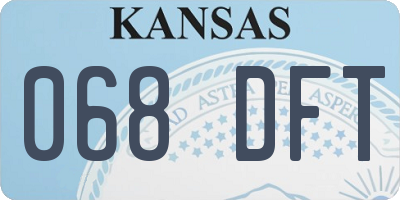 KS license plate 068DFT