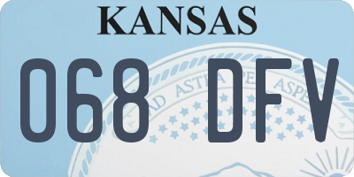 KS license plate 068DFV