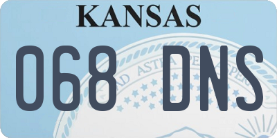 KS license plate 068DNS