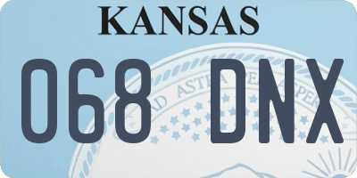 KS license plate 068DNX