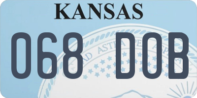KS license plate 068DOB