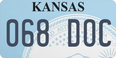 KS license plate 068DOC