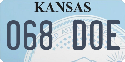 KS license plate 068DOE
