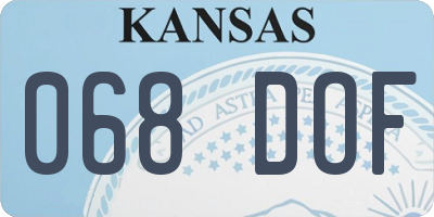 KS license plate 068DOF