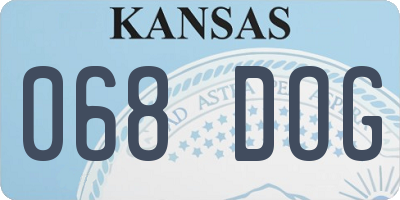 KS license plate 068DOG