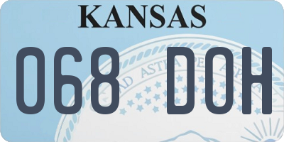 KS license plate 068DOH