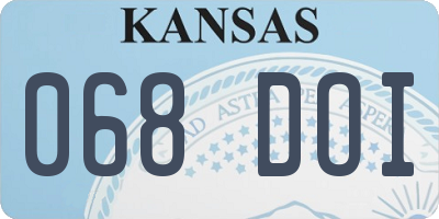 KS license plate 068DOI