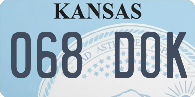KS license plate 068DOK