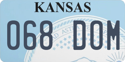 KS license plate 068DOM