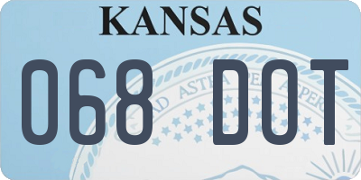 KS license plate 068DOT