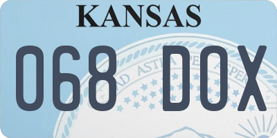 KS license plate 068DOX