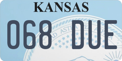 KS license plate 068DUE