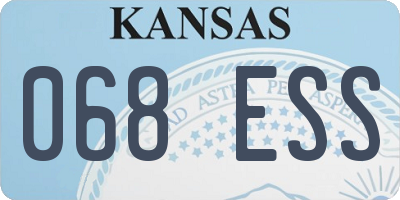 KS license plate 068ESS
