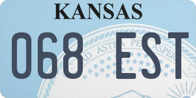 KS license plate 068EST