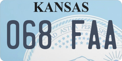KS license plate 068FAA