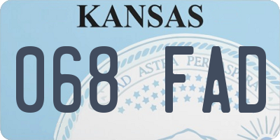 KS license plate 068FAD