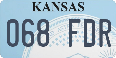 KS license plate 068FDR