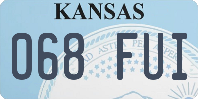 KS license plate 068FUI