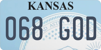 KS license plate 068GOD