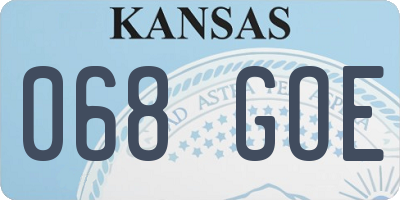 KS license plate 068GOE