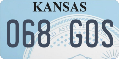 KS license plate 068GOS